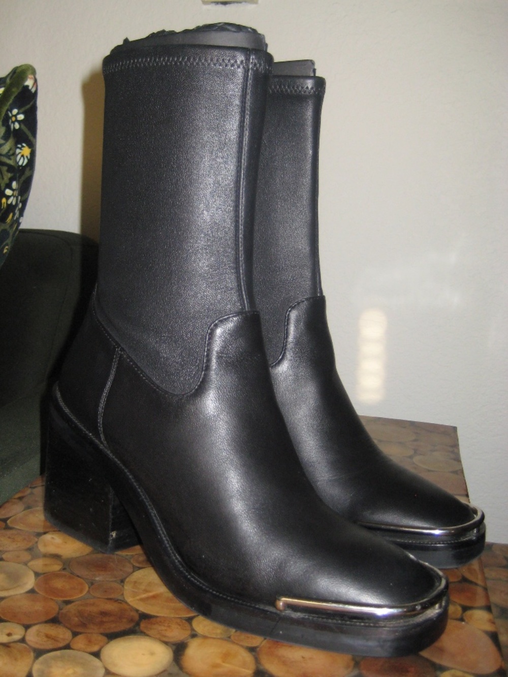 Alexander Wang Metal Toe Block Heel Boot Size 7